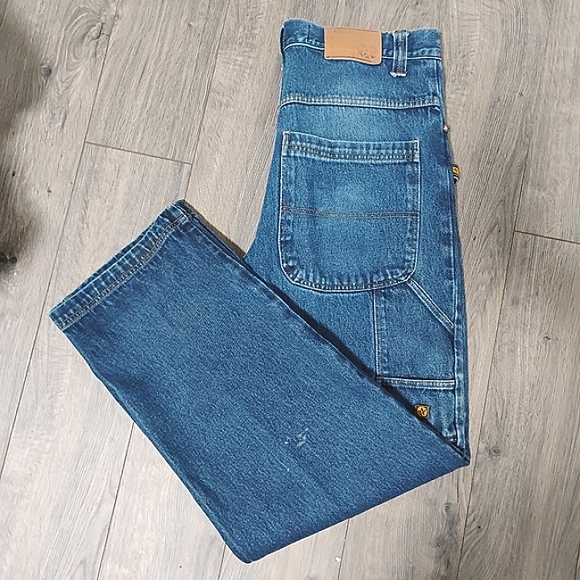 Y2K Baggy Carpenter Denim Jeans DNM Denim Attitude Hip Hop 37x32 Skater Urban - Picture 15 of 16